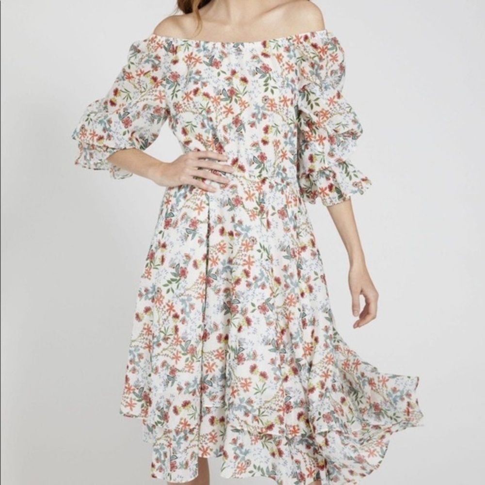 Alice + Olivia Miora High Low Midi Dress Size 2 - Picture 4 of 7